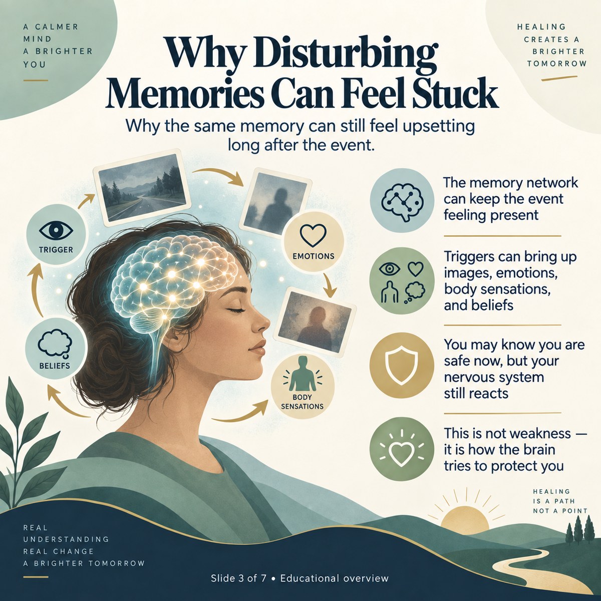 Why Disturbing Memories Can Feel Stuck. “Stuck memory” is a clinical metaphor, not a literal trapped object. Ask how the proposed explanation fits your experience without assuming that every symptom comes from trauma.