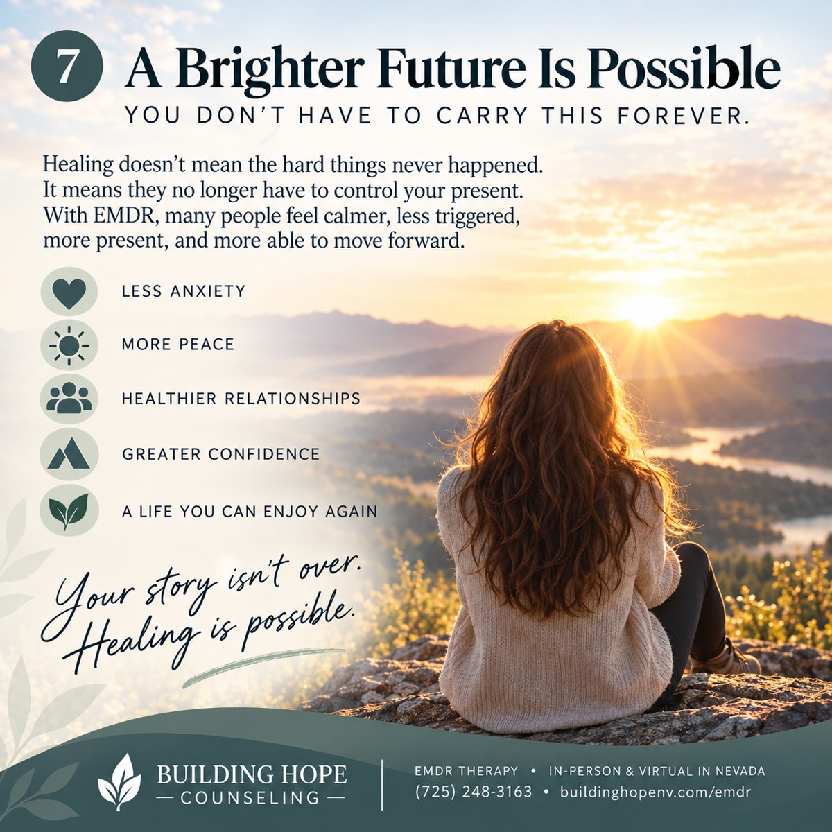 A Brighter Future Is Possible. These are possible goals, not promised outcomes. Use your own priorities to discuss progress and alternatives; improvement need not look like every item in this illustration.